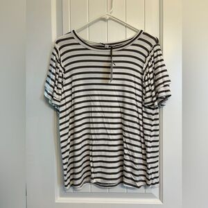 Green Envelope brown and White Striped Tee